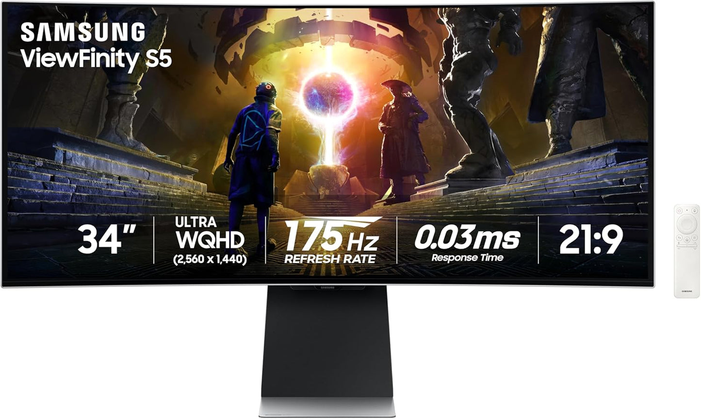 Samsung 34 Inches Odyssey OLED G8 (G85SD) Ultra-WQHD Curved Gaming Monitor