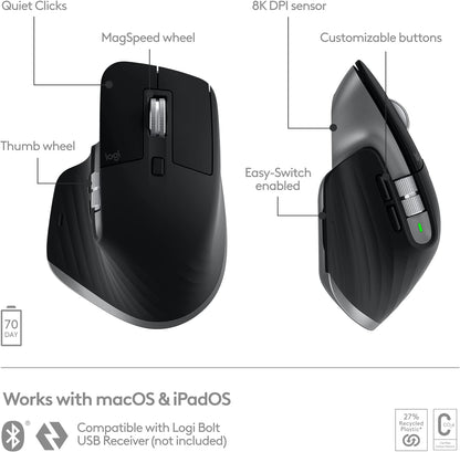 Logitech MX Master 3S For Mac Wireless Bluetooth Mouse