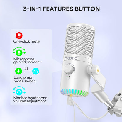 Maono DM 30 RGB Programmable Usb Condenser Microphone