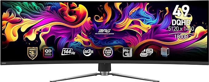 MSI MPG 491CQP QD-OLED 49 Inches Curved OLED Gaming Monitor