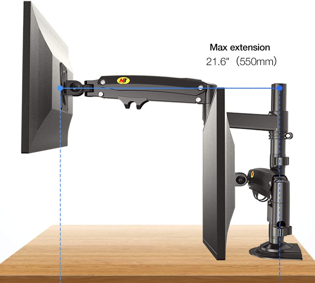NB H180 Dual Monitor Desk Mount Full Motion Monitor Arm