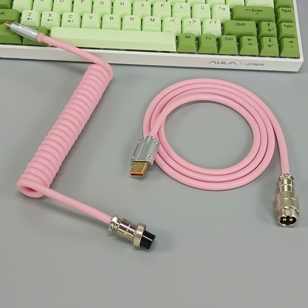 PU Aviation Telescoping Connector Cable for Mechanical Keyboard