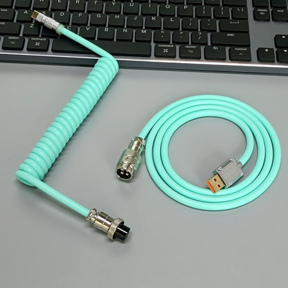 PU Aviation Telescoping Connector Cable for Mechanical Keyboard