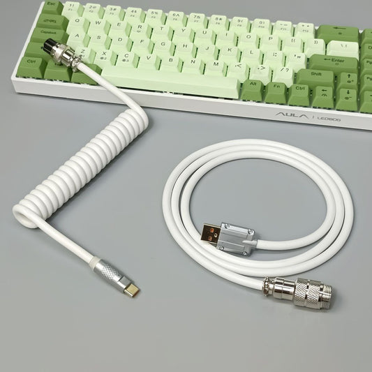 PU Aviation Telescoping Connector Cable for Mechanical Keyboard