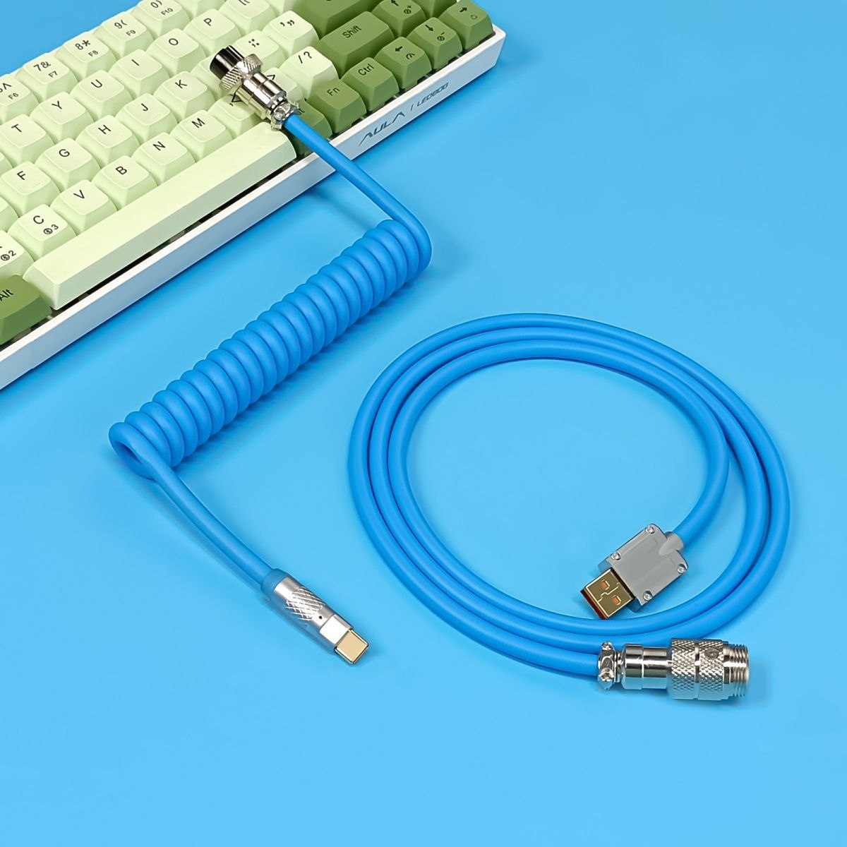 PU Aviation Telescoping Connector Cable for Mechanical Keyboard